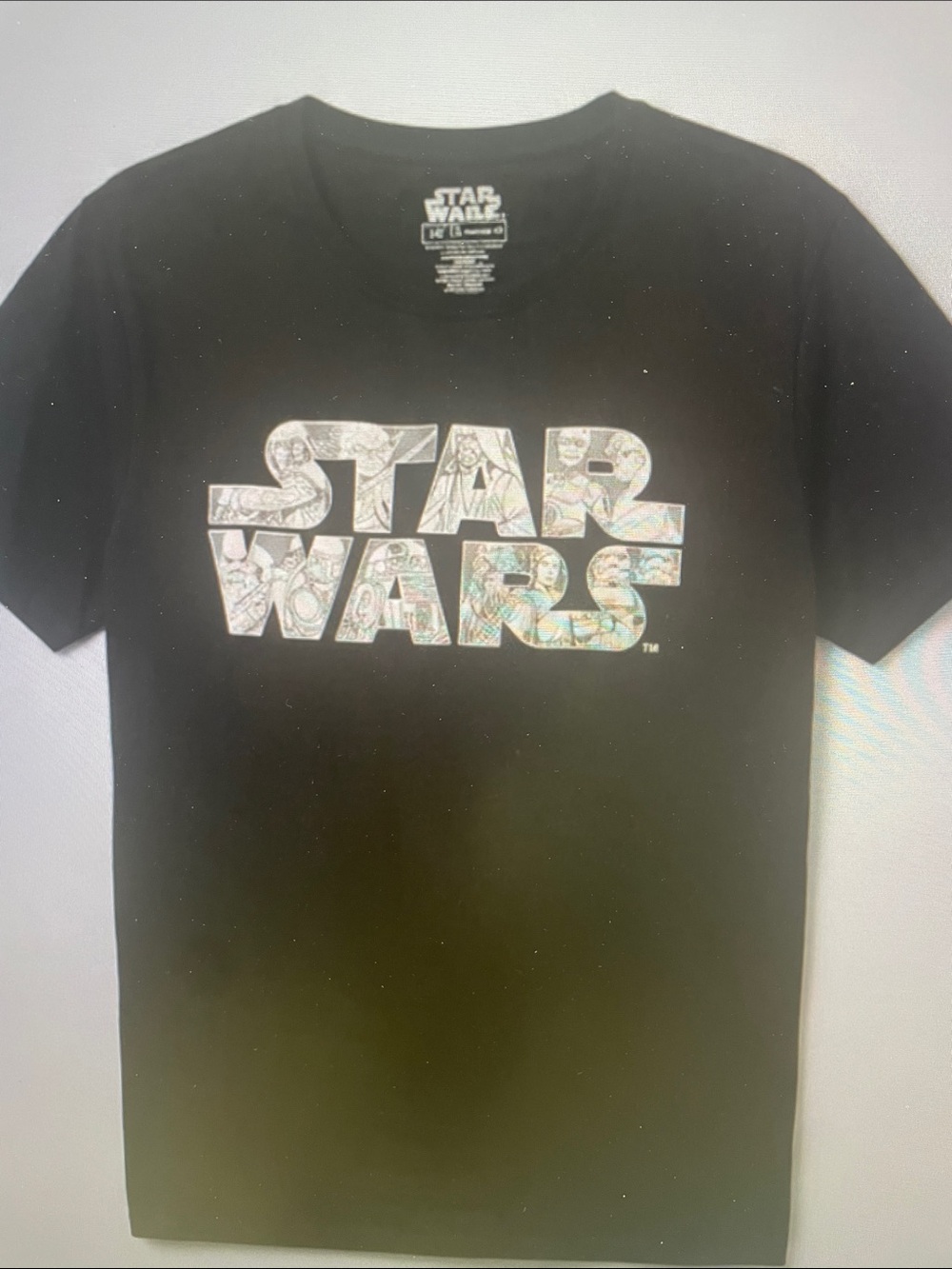 Star Wars Black Tee with Multicolor Logo - Picture 1 of 5